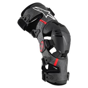 Alpinestars Supertech RK-10 Plasma mustad ja punased põlvekaitsmed