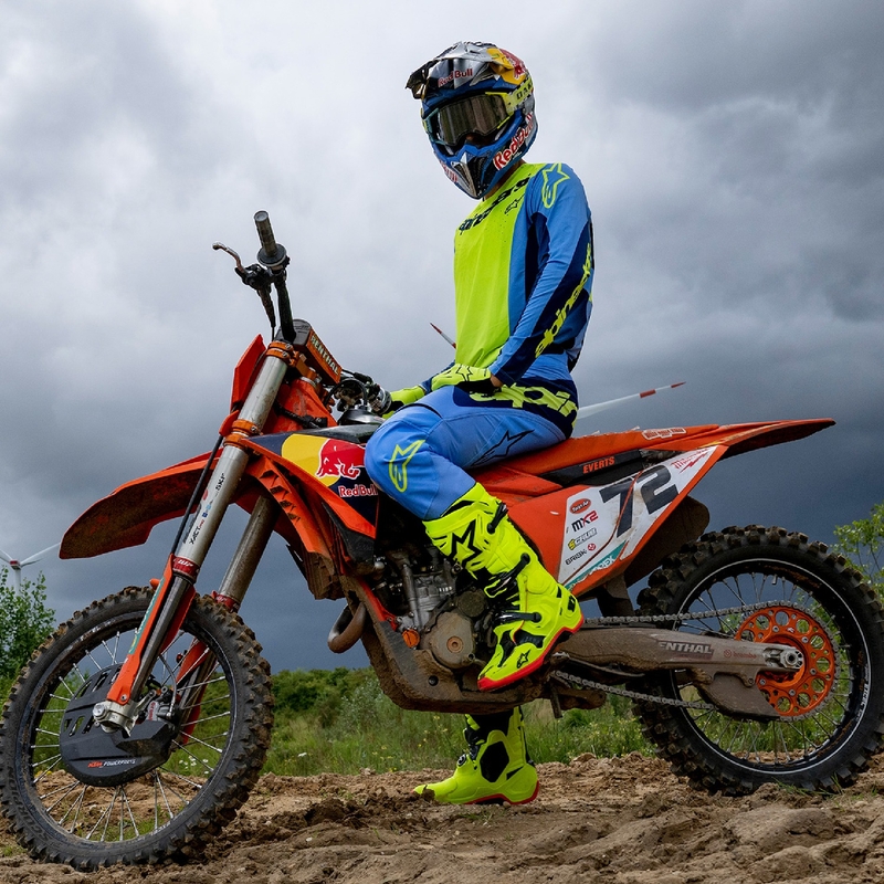 Alpinestars Techstar Melt fluo kollane-sinine motokrossitrikoo