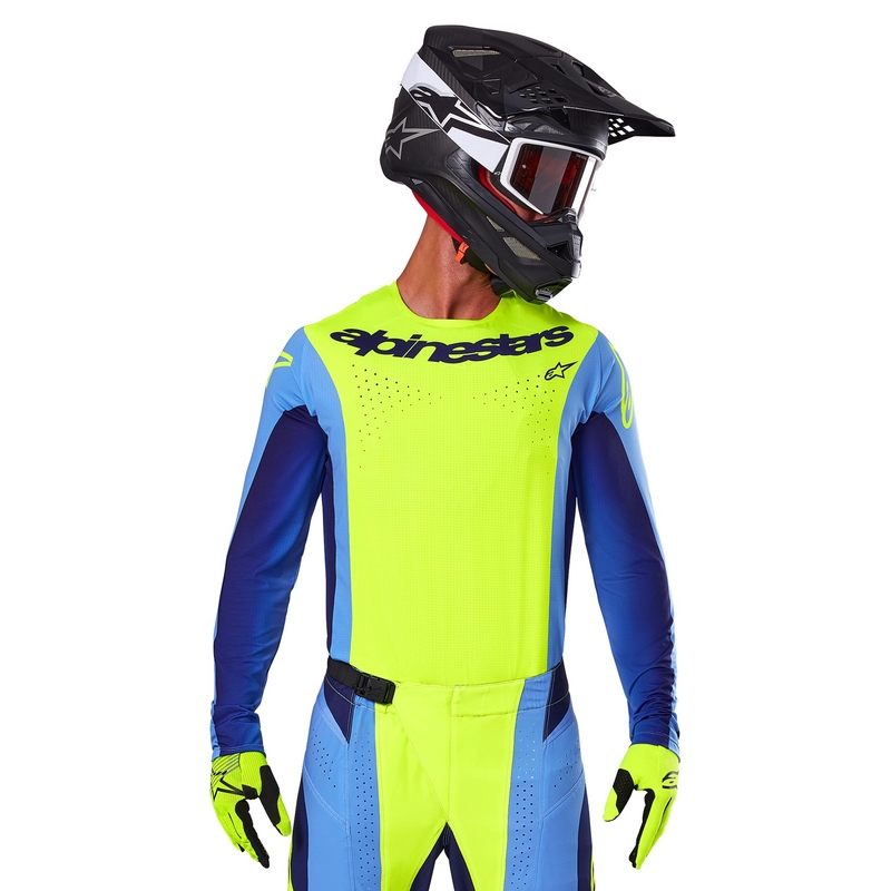 Alpinestars Techstar Melt fluo kollane-sinine motokrossitrikoo