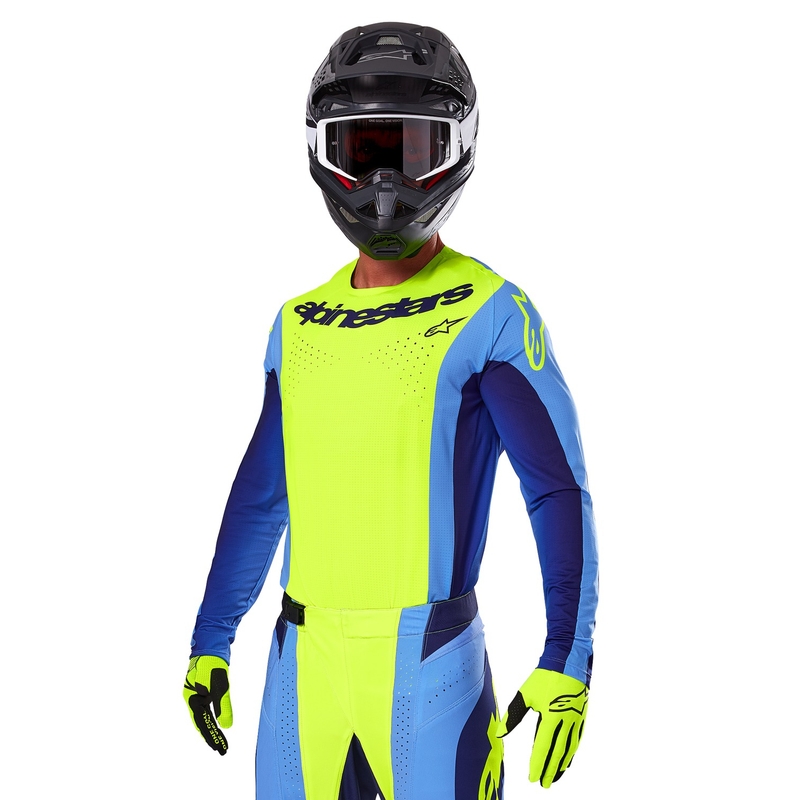 Alpinestars Techstar Melt fluo kollane-sinine motokrossitrikoo