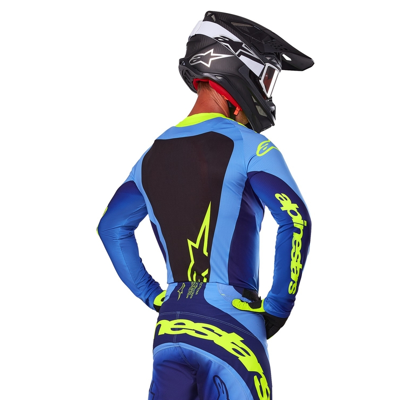 Alpinestars Techstar Melt fluo kollane-sinine motokrossitrikoo