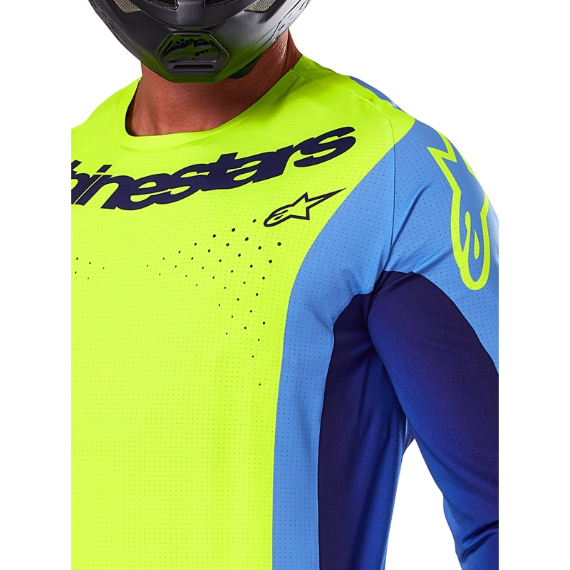 Alpinestars Techstar Melt fluo kollane-sinine motokrossitrikoo
