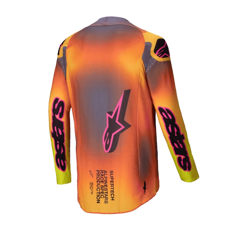 Motokrossitrikoo Alpinestars Supertech Lipan kollane-roosa