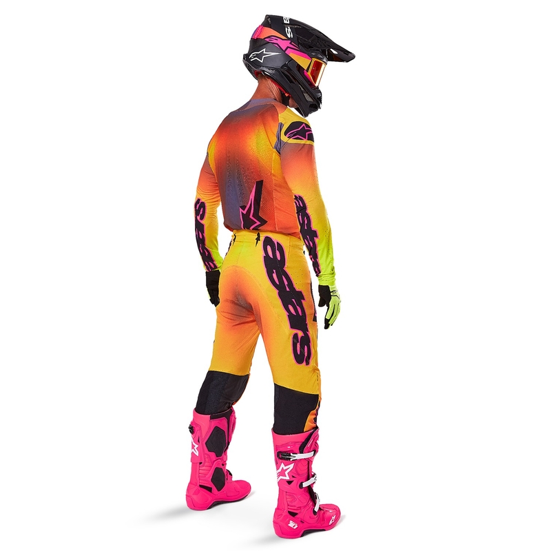 Motokrossitrikoo Alpinestars Supertech Lipan kollane-roosa