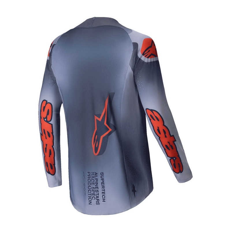 Motokrosový dres Alpinestars Supertech Lipan šedo-fluo oranžový