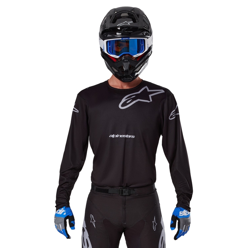 Alpinestars Racer Graphite motokrossitrikoo must ja hall