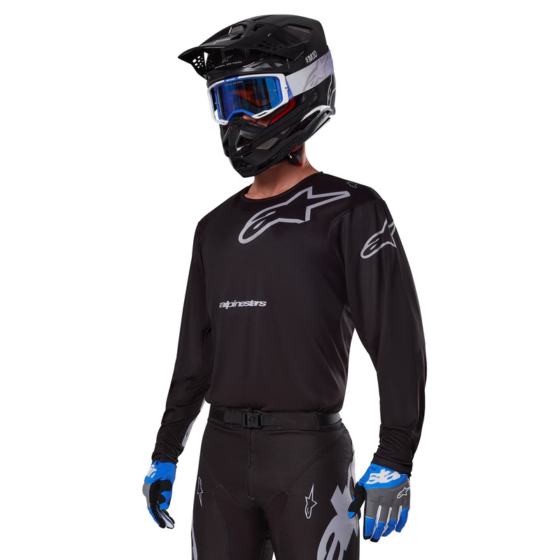 Alpinestars Racer Graphite motokrossitrikoo must ja hall