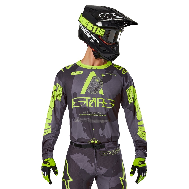 Alpinestars Racer Hollow tume camo-fluo kollane motokrossitrikoo