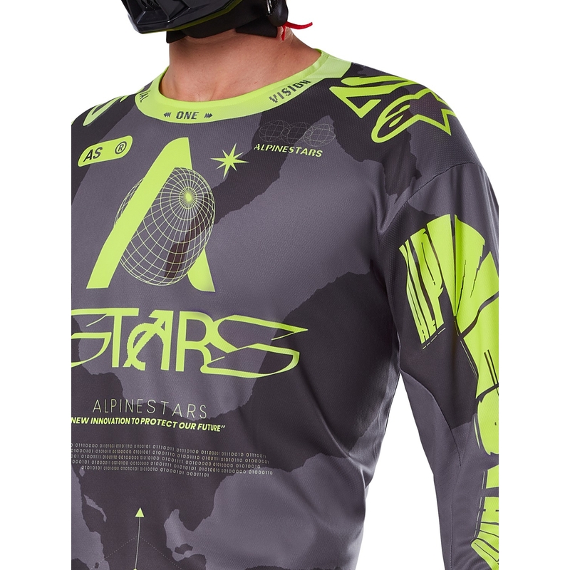 Alpinestars Racer Hollow tume camo-fluo kollane motokrossitrikoo