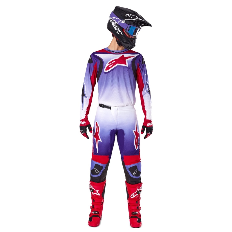 Alpinestars Fluid Wurx fluo lilla-punane motokrossitrikoo