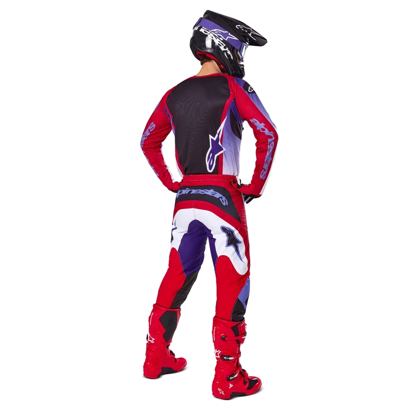 Alpinestars Fluid Wurx fluo lilla-punane motokrossitrikoo