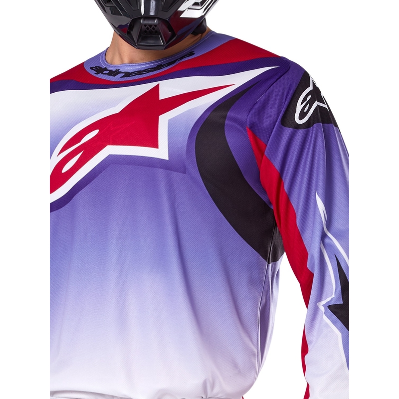 Alpinestars Fluid Wurx fluo lilla-punane motokrossitrikoo