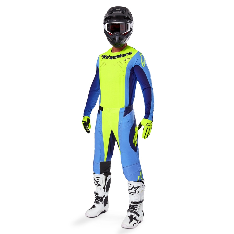 Motokrosové kalhoty Alpinestars Techstar Melt fluo žluto-modré