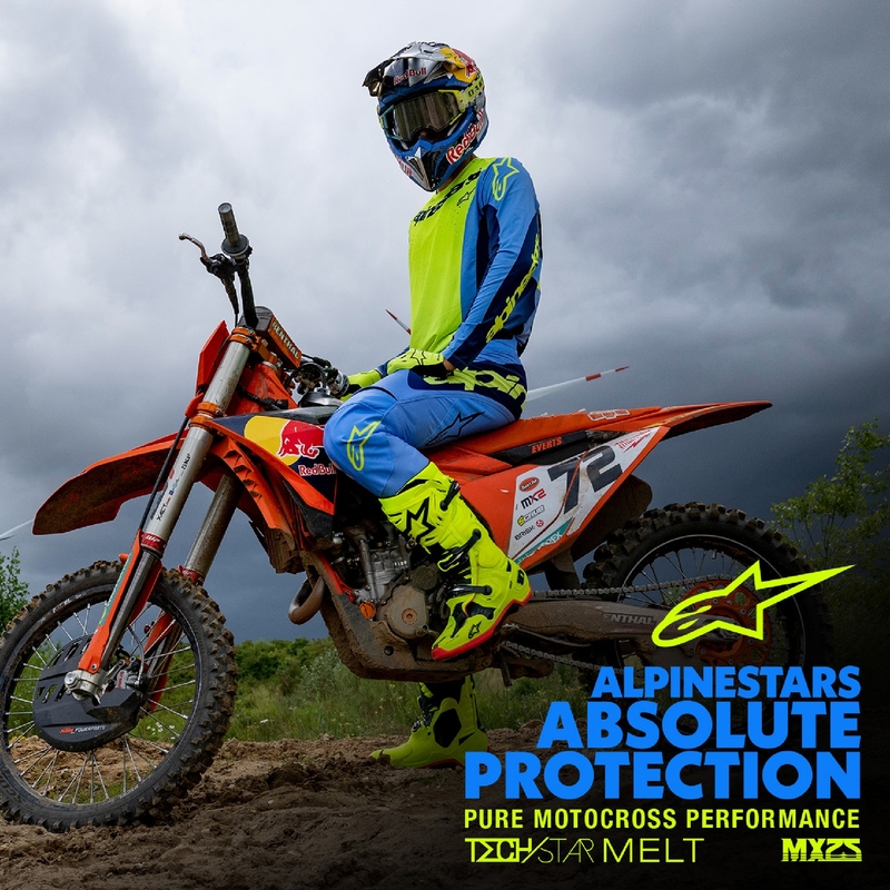 Motokrosové kalhoty Alpinestars Techstar Melt fluo žluto-modré