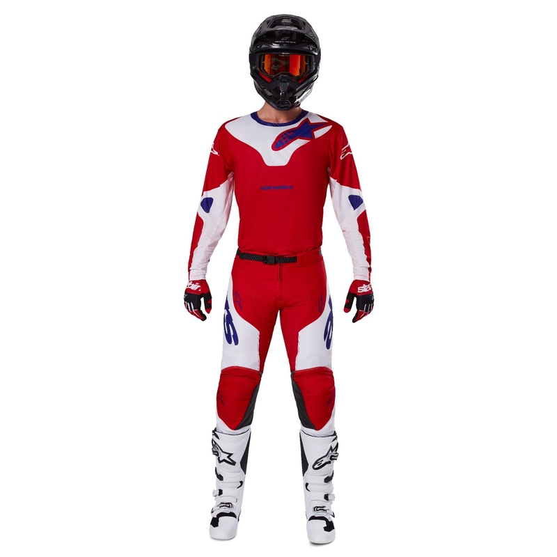 Alpinestars Racer Veil motokrossipüksid punane ja valge