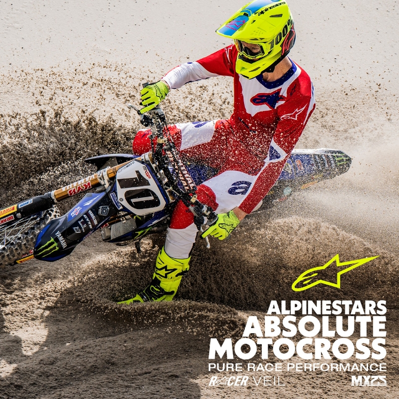 Alpinestars Racer Veil motokrossipüksid punane ja valge