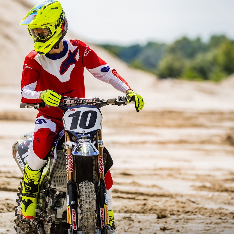 Alpinestars Racer Veil motokrossipüksid punane ja valge