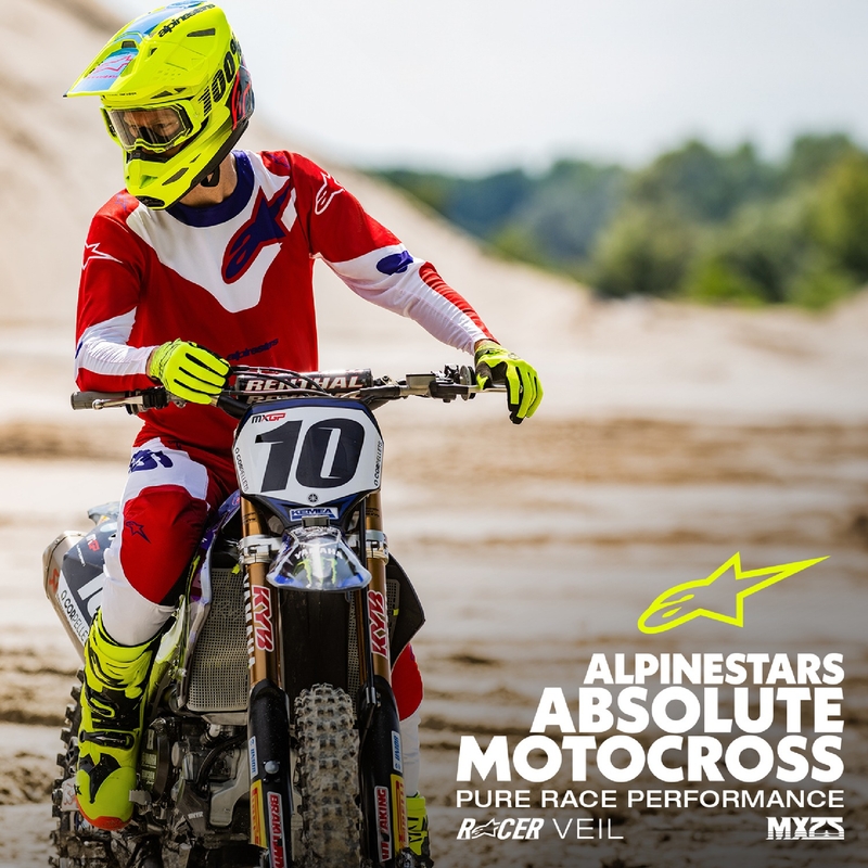 Alpinestars Racer Veil motokrossipüksid punane ja valge