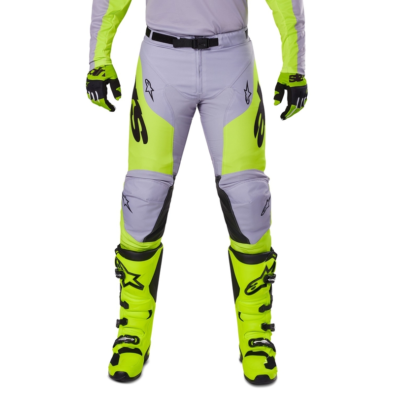 Alpinestars Racer Veil motokrossipüksid hallikas-fluo kollased
