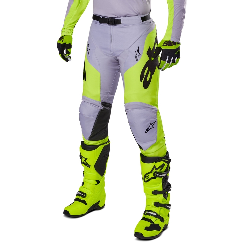 Alpinestars Racer Veil motokrossipüksid hallikas-fluo kollased