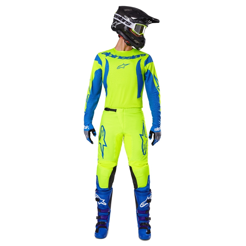 Alpinestars Fluid Haul motokrossipüksid fluo kollane-sinine