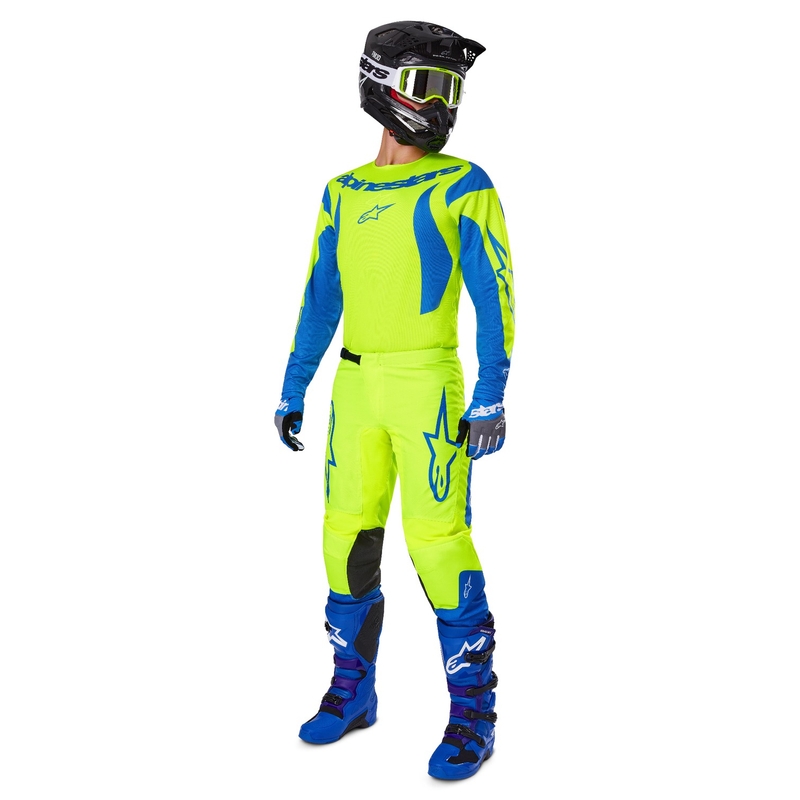 Alpinestars Fluid Haul motokrossipüksid fluo kollane-sinine