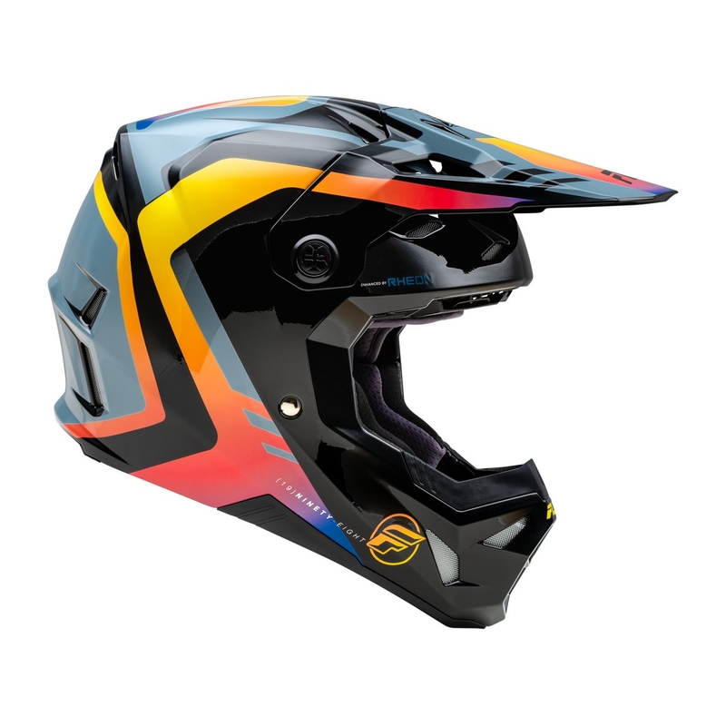 Motokross kiiver FLY Racing Formula CP must-hallitus-ruudukaar