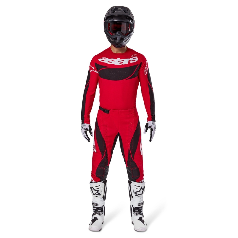 Motokrosové kalhoty Alpinestars Techstar Dreem červeno-černé