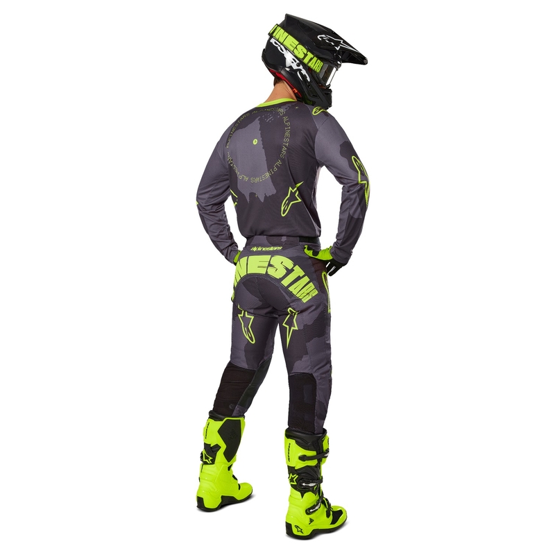 Alpinestars Racer Hollow motokrossipüksid tumedad camo-fluo kollased