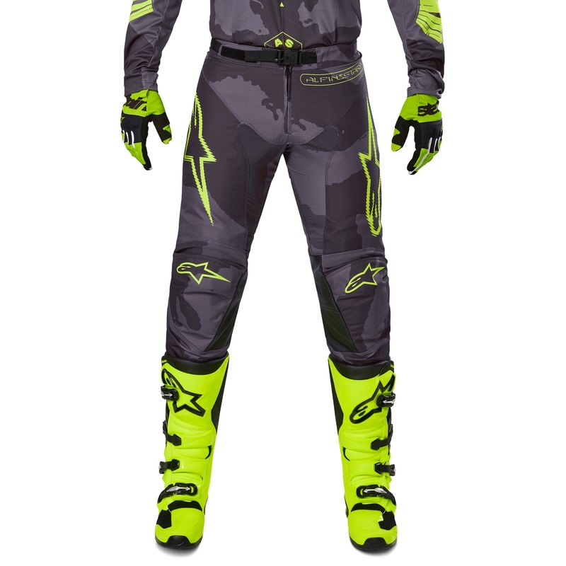 Alpinestars Racer Hollow motokrossipüksid tumedad camo-fluo kollased