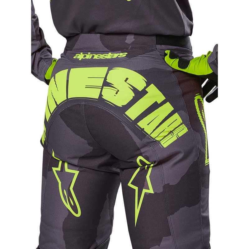 Alpinestars Racer Hollow motokrossipüksid tumedad camo-fluo kollased