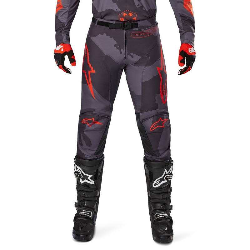 Alpinestars Racer Hollow motokrossipüksid hallid kamo-fluo oranžid