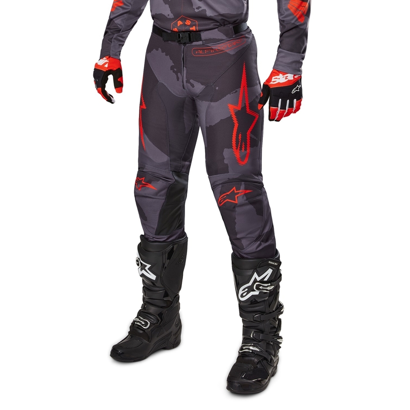 Alpinestars Racer Hollow motokrossipüksid hallid kamo-fluo oranžid