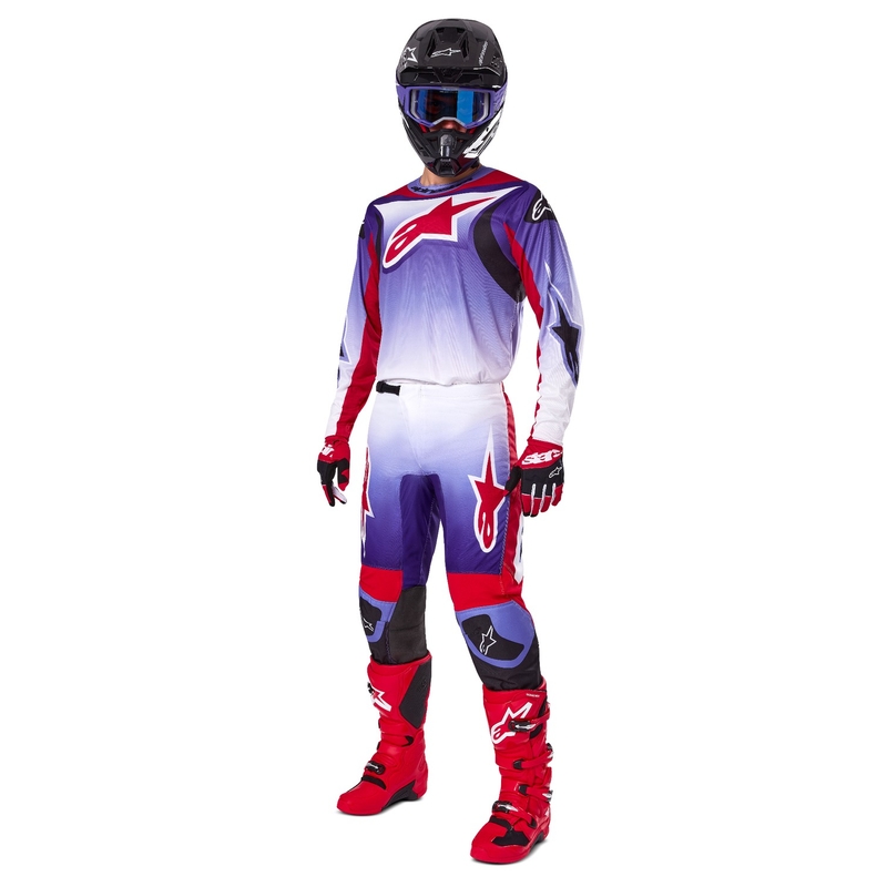 Motokrosové kalhoty Alpinestars Fluid Wurx fialovo-červené