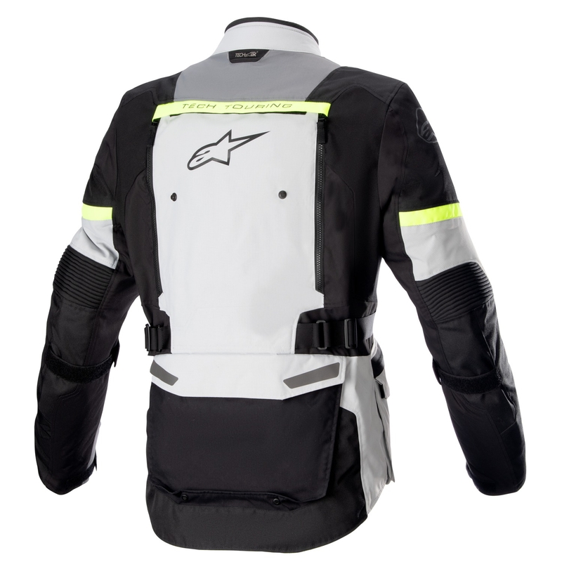 Alpinestars Bogota PRO Drystar hall-must-fluo kollane mootorratta jope