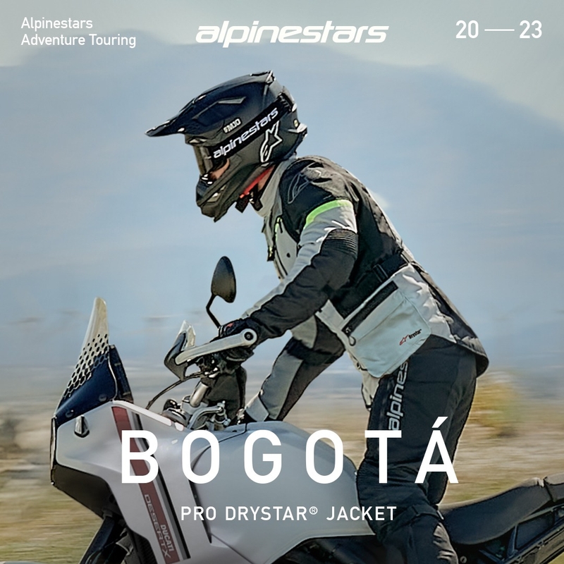 Alpinestars Bogota PRO Drystar hall-must-fluo kollane mootorratta jope