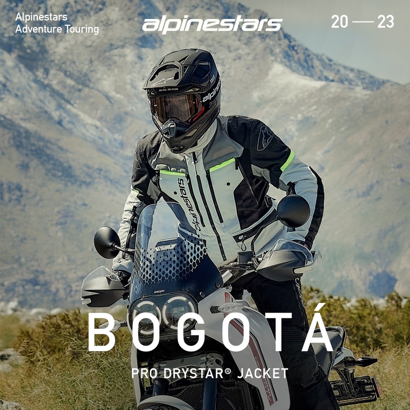 Alpinestars Bogota PRO Drystar hall-must-fluo kollane mootorratta jope