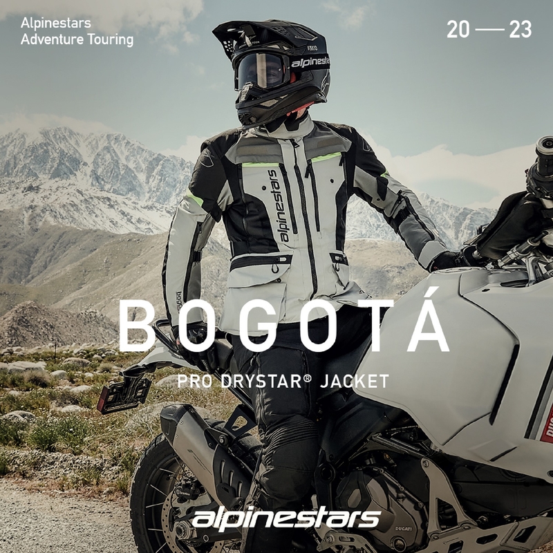 Alpinestars Bogota PRO Drystar hall-must-fluo kollane mootorratta jope