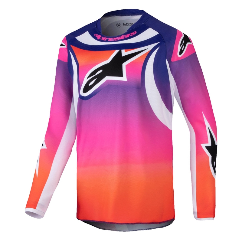 Laste motokrossitrikoo Alpinestars Racer Wurx mitmevärviline-valge