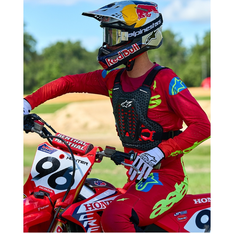 Alpinestars A-5 Plasma must-punase-valge rinnakaitse