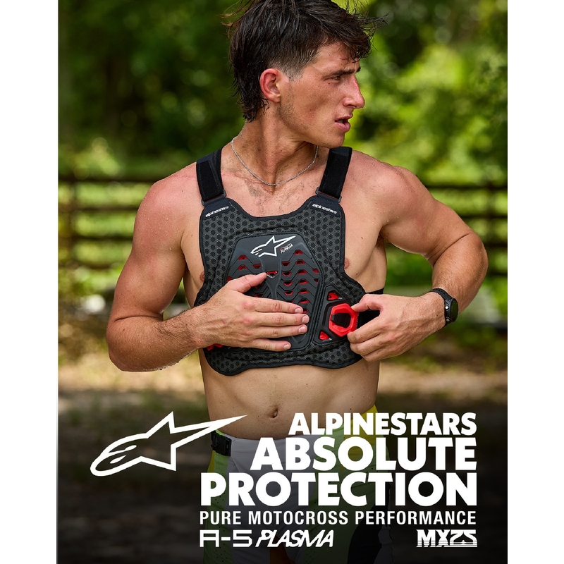 Alpinestars A-5 Plasma must-punase-valge rinnakaitse