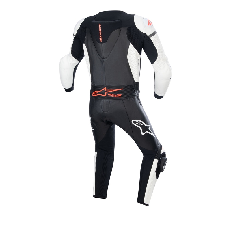 Alpinestars GP Force Lurv valge-must-floo punane kaheosaline nahast kombinesoon