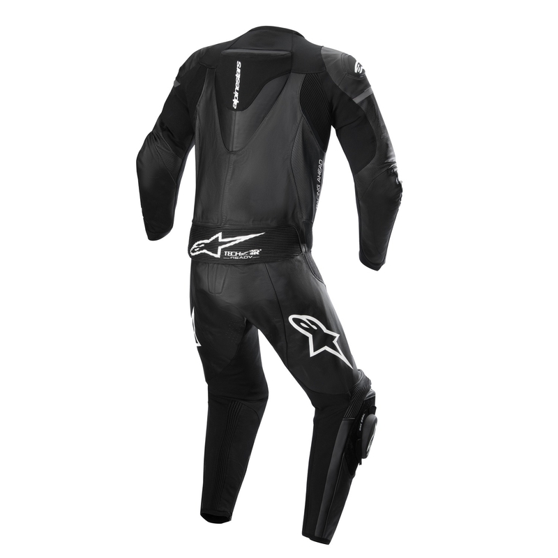 Alpinestars GP Force Lurv must-valge kaheosaline nahast ülikond