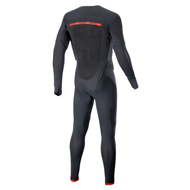 Alpinestars TECH-AIR®10 turvavesti pikkade jalgadega must-punahall pealmine kiht