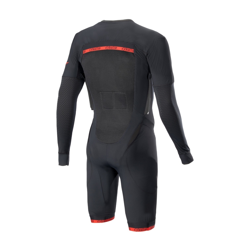 Alpinestars TECH-AIR®10 lühikese säärega turvavesti välimine kiht must-punahall.