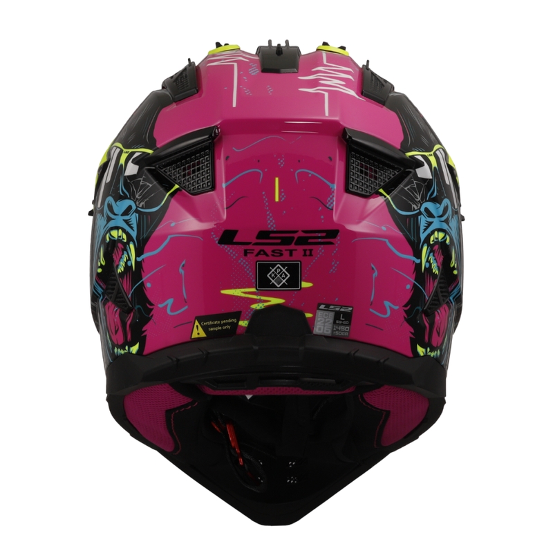 Motokrossi kiiver LS2 MX708 Fast II Gorilla lilla-kollane