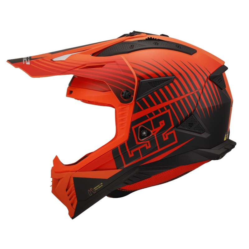Motokrossikiiver LS2 MX708 Fast II Duck oranž-punane