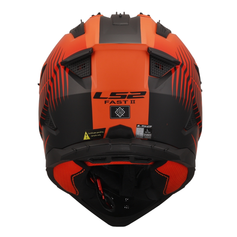 Motokrossikiiver LS2 MX708 Fast II Duck oranž-punane