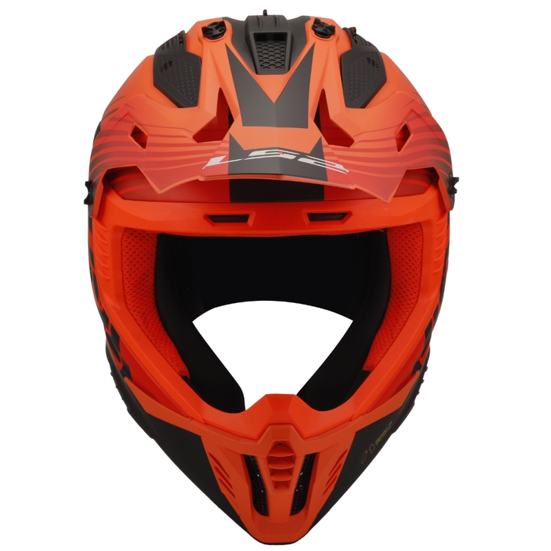 Motokrossikiiver LS2 MX708 Fast II Duck oranž-punane