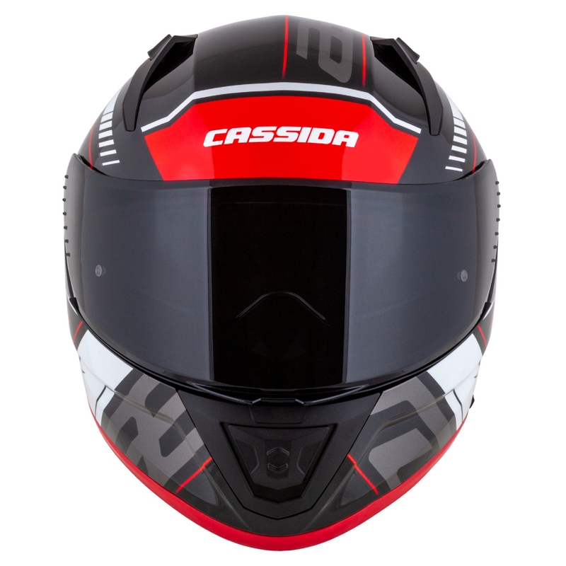 Cassida Aero Drome must-punase-valge-hall integraalne mootorratta kiiver